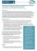 Cover page of Operationalizing Prescriptive Authority for Tobacco Cessation in Community Pharmacies