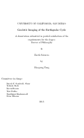 Cover page: Geodetic Imaging of the Earthquake Cycle