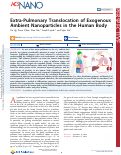 Cover page: Extra-Pulmonary Translocation of Exogenous Ambient Nanoparticles in the Human Body