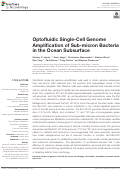 Cover page: Optofluidic Single-Cell Genome Amplification of Sub-micron Bacteria in the Ocean Subsurface.