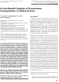 Cover page: A Cost-Benefit Analysis of Government Compensation of Kidney Donors