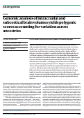 Cover page: Genomic analysis of intracranial and subcortical brain volumes yields polygenic scores accounting for variation across ancestries