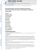 Cover page: Neurodevelopment in preschool children exposed and unexposed to Zika virus in utero in Nicaragua: a prospective cohort study.