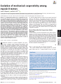 Cover page: Evolution of mechanical cooperativity among myosin II motors