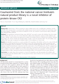 Cover page: Coumestrol from the national cancer Institute’s natural product library is a novel inhibitor of protein kinase CK2