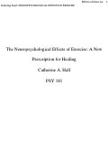 Cover page: The Neuropsychological Effects of Exercise: A New Prescription for Healing