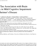 Cover page: Plasma Tau Association with Brain Atrophy in Mild Cognitive Impairment and Alzheimer’s Disease