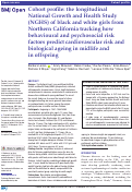 Cover page: Cohort profile: the longitudinal National Growth and Health Study (NGHS) of black and white girls from Northern California tracking how behavioural and psychosocial risk factors predict cardiovascular risk and biological ageing in midlife and in offspring