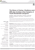 Cover page: The Stress of Caring—Resilience and HPA-Axis Activity in Hair Samples of Youth Residential Caregivers