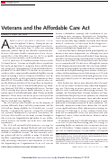 Cover page: Veterans and the Affordable Care Act
