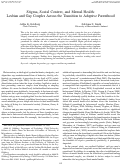 Cover page: Stigma, Social Context, and Mental Health: Lesbian and Gay Couples Across the Transition to Adoptive Parenthood