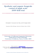 Cover page: Synthetic and organic fungicide control of apple scab: 2009 field trial