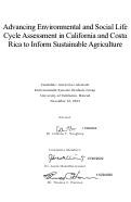 Cover page: Advancing Environmental and Social Life Cycle Assessment in California and Costa Rica to Inform Sustainable Agriculture