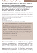 Cover page: Radiologist-Level Performance by Using Deep Learning for Segmentation of Breast Cancers on MRI Scans.