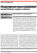 Cover page of Learning diffractive optical communication around arbitrary opaque occlusions.