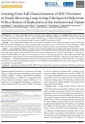 Cover page: Learning From Full Characterization of HIV Proviruses in People Receiving Long-Acting Cabotegravir/Rilpivirine With a History of Replication on the Antiretroviral Classes.