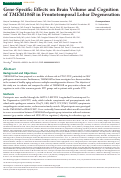 Cover page of Gene-Specific Effects on Brain Volume and Cognition of TMEM106B in Frontotemporal Lobar Degeneration.