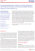 Cover page: Lysophosphatidylcholine, Oxidized Low-Density Lipoprotein and Cardiovascular Disease in Korean Hemodialysis Patients: Analysis at 5 Years of Follow-up