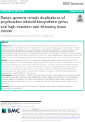 Cover page: Datura genome reveals duplications of psychoactive alkaloid biosynthetic genes and high mutation rate following tissue culture