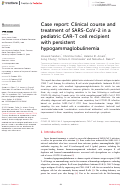Cover page: Case report: Clinical course and treatment of SARS-CoV-2 in a pediatric CAR-T cell recipient with persistent hypogammaglobulinemia