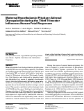 Cover page: Maternal Hypothalamic-Pituitary-Adrenal Disregulation during the Third Trimester Influences Human Fetal Responses