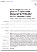 Cover page: Accelerating Decreases in the Incidences of Hepatocellular Carcinoma at a Younger Age in Shanghai Are Associated With Hepatitis B Virus Vaccination