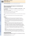 Cover page: Effects of Prenatal Alcohol Exposure on Testosterone and Pubertal Development