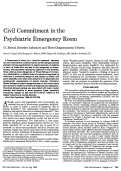 Cover page: Civil Commitment in the Psychiatric Emergency Room: II. Mental Disorder Indicators and Three Dangerousness Criteria