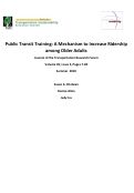 Cover page: Public Transit Training: A Mechanism to Increase Ridership among Older Adults