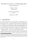 Cover page: Ensemble Procedures for Finding High Risk Prison Inmates