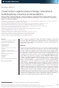 Cover page: Closed incision negative pressure therapy: international multidisciplinary consensus recommendations