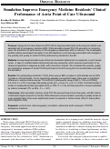 Cover page: Simulation Improves Emergency Medicine Residents’ Clinical Performance of Aorta Point-of-Care Ultrasound