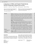 Cover page: Comparison of Male and Female Prolactinoma Patients Requiring Surgical Intervention.