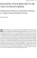 Cover page: Building Your Resume to be the Ultimate Bride: South Korean Women’s Contradictory Identity in a Hyper-Instrumentalized Society