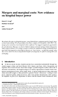 Cover page: Mergers and Marginal Costs: New Evidence on Hospital Buyer Power