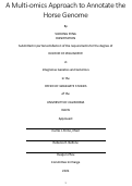 Cover page: A Multi-omics Approach to Annotate the Horse Genome