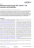 Cover page: Mechanosensing through YAP controls T cell activation and metabolism