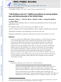 Cover page: “Like finding a unicorn”: Healthcare preferences among lesbian, gay, and bisexual people in the United States