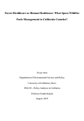 Cover page of Forest Healthcare as Human Healthcare: What Spurs&nbsp;Wildfire Fuels Management in California Counties?