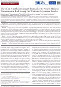 Cover page: Use of an Anopheles Salivary Biomarker to Assess Malaria Transmission Risk Along the Thailand-Myanmar Border.