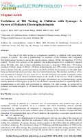 Cover page: Usefulness of tilt testing in children with syncope: a survey of pediatric electrophysiologists.