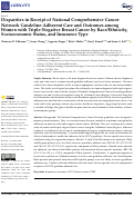 Cover page: Disparities in Receipt of National Comprehensive Cancer Network Guideline-Adherent Care and Outcomes among Women with Triple-Negative Breast Cancer by Race/Ethnicity, Socioeconomic Status, and Insurance Type