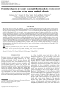 Cover page: Potential of grass invasions in desert shrublands to create novel ecosystem states under variable climate