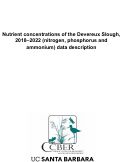 Cover page: Nutrient concentrations of the Devereux Slough, 2018–2022 (nitrogen, phosphorus and ammonium) data description
