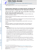 Cover page: Implementation Strategies for Creating Inclusive, All-Women HIV Care Environments: Perspectives From Trans and Cis Women