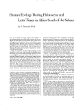 Cover page: Human Ecology During Pliestocene and Later Times in Africa South of the Sahara