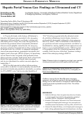 Cover page: Hepatic Portal Venous Gas: Findings on Ultrasound and CT