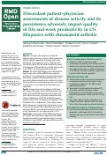 Cover page: Discordant patient–physician assessments of disease activity and its persistence adversely impact quality of life and work productivity in US Hispanics with rheumatoid arthritis