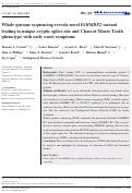 Cover page: Whole genome sequencing reveals novel IGHMBP2 variant leading to unique cryptic splice-site and Charcot-Marie-Tooth phenotype with early onset symptoms.