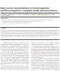Cover page: Néel vector reorientation in ferromagnetic/antiferromagnetic complex oxide nanostructures
